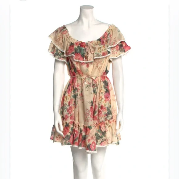 Zimmermann short Floral Ruffle Dress size small (Zimmermann 2) - Picture 1 of 8